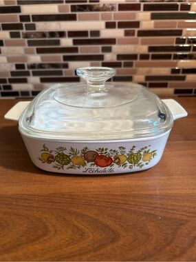 Vintage Corningware Spice of Life 1 Quart Casserole Dish with Lid A1-B